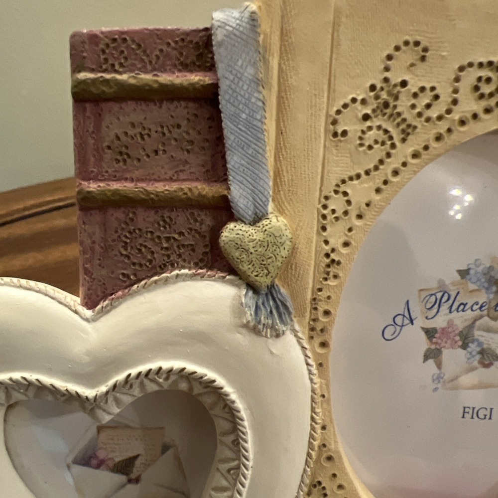 FIGI HANDPAINTED FRAME, 3D Resin Photo Frame Heart Chic Wedding Valentines Bday - Picture 8 of 10